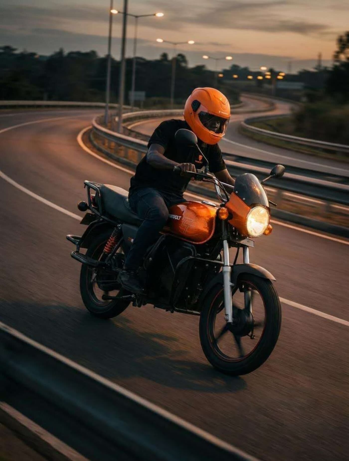 A BEEP rider on a Tank Volt in Accra